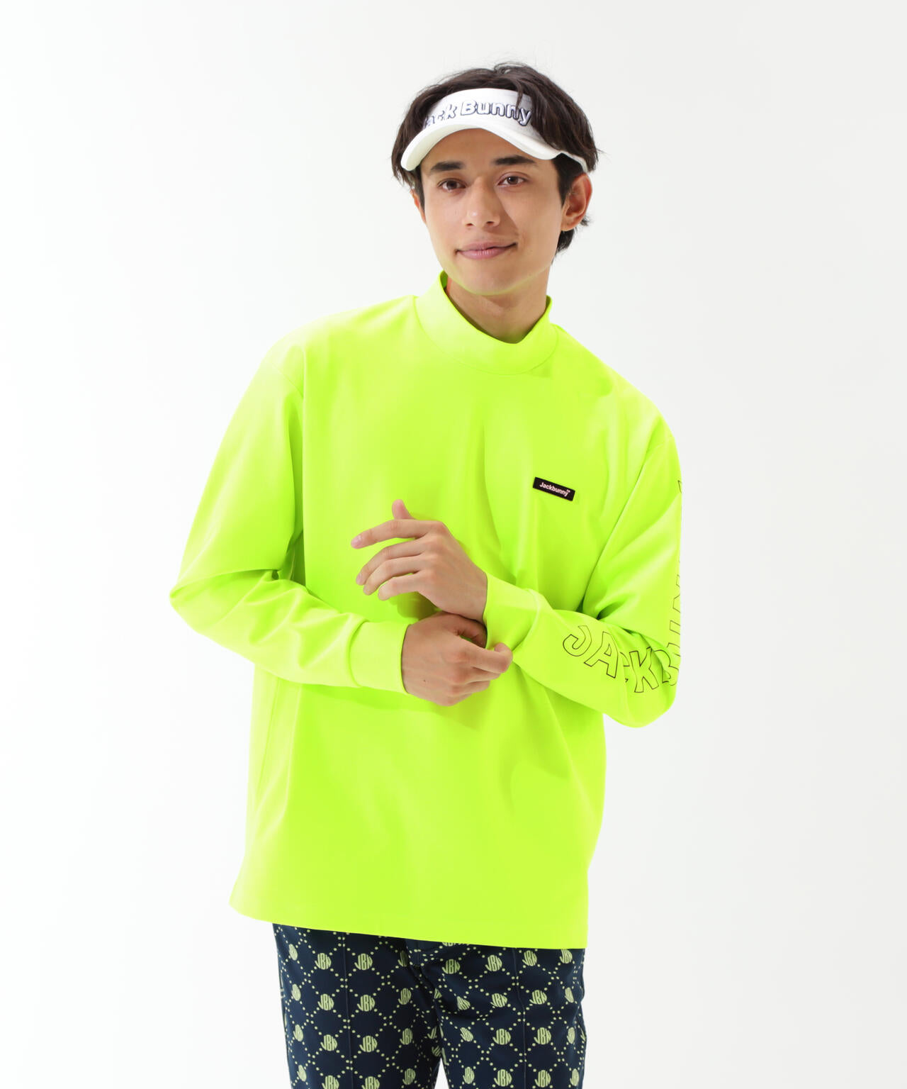 グリーン ハイネック 長袖 6 サイズ LL ジャックバニー ゴルフウェア