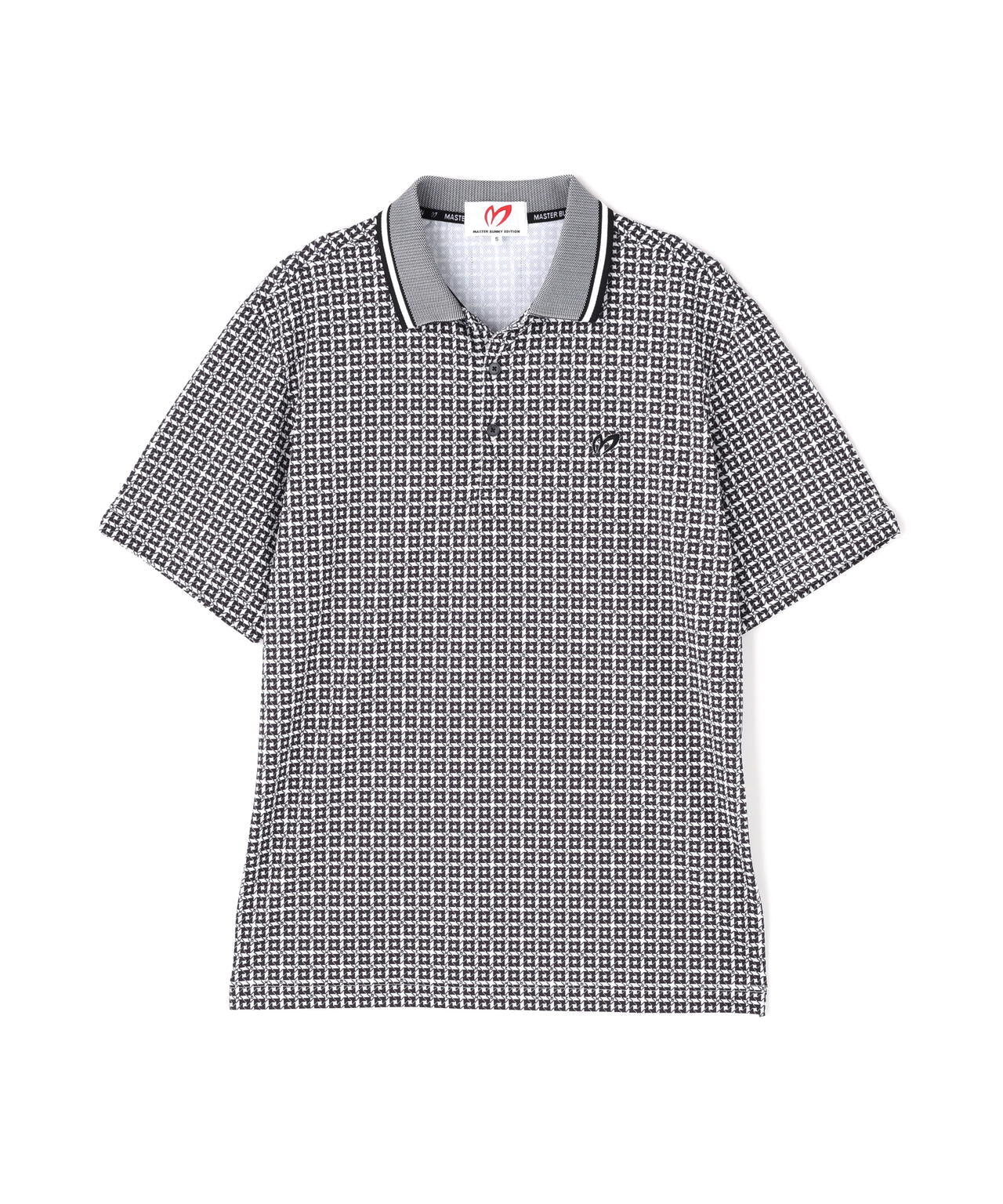 SPX150d天竺×カノコボーダー半袖ポロシャツ ＜千鳥プリント＞ | MASTER