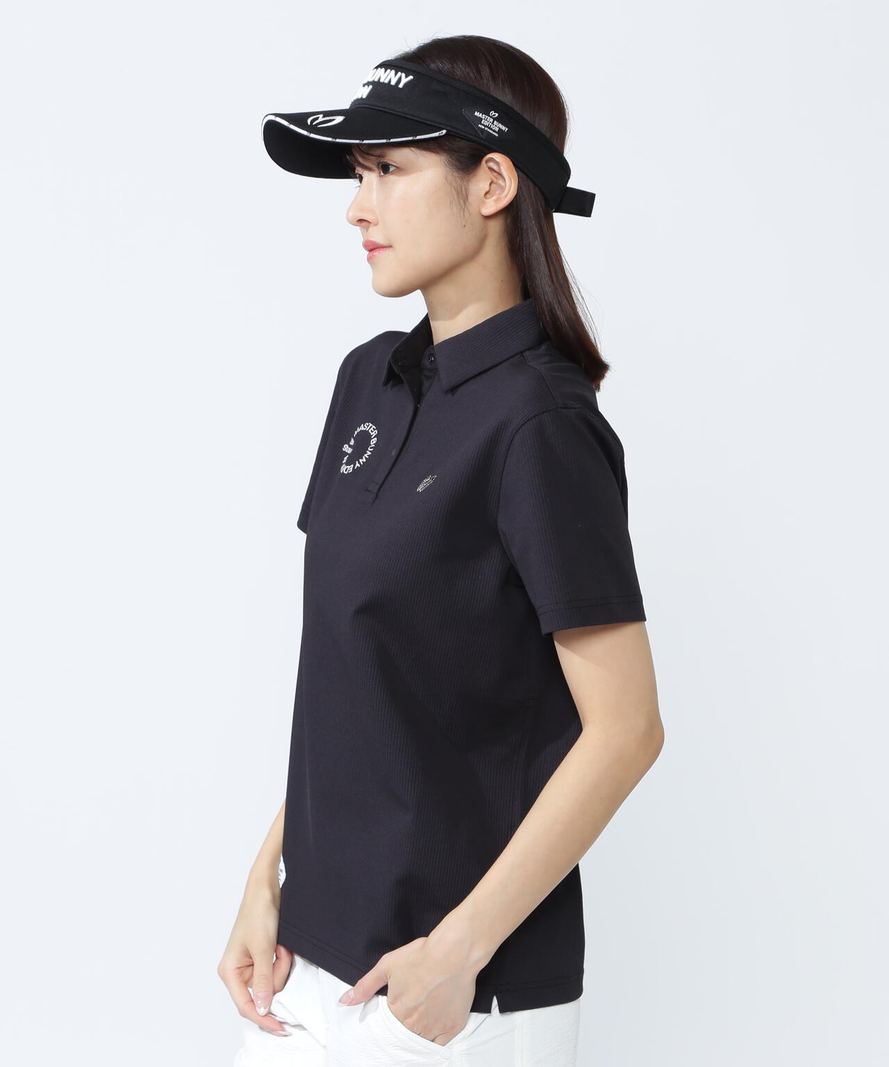 ストライプサッカー4WAYストレッチ半袖ポロシャツ | MASTER BUNNY