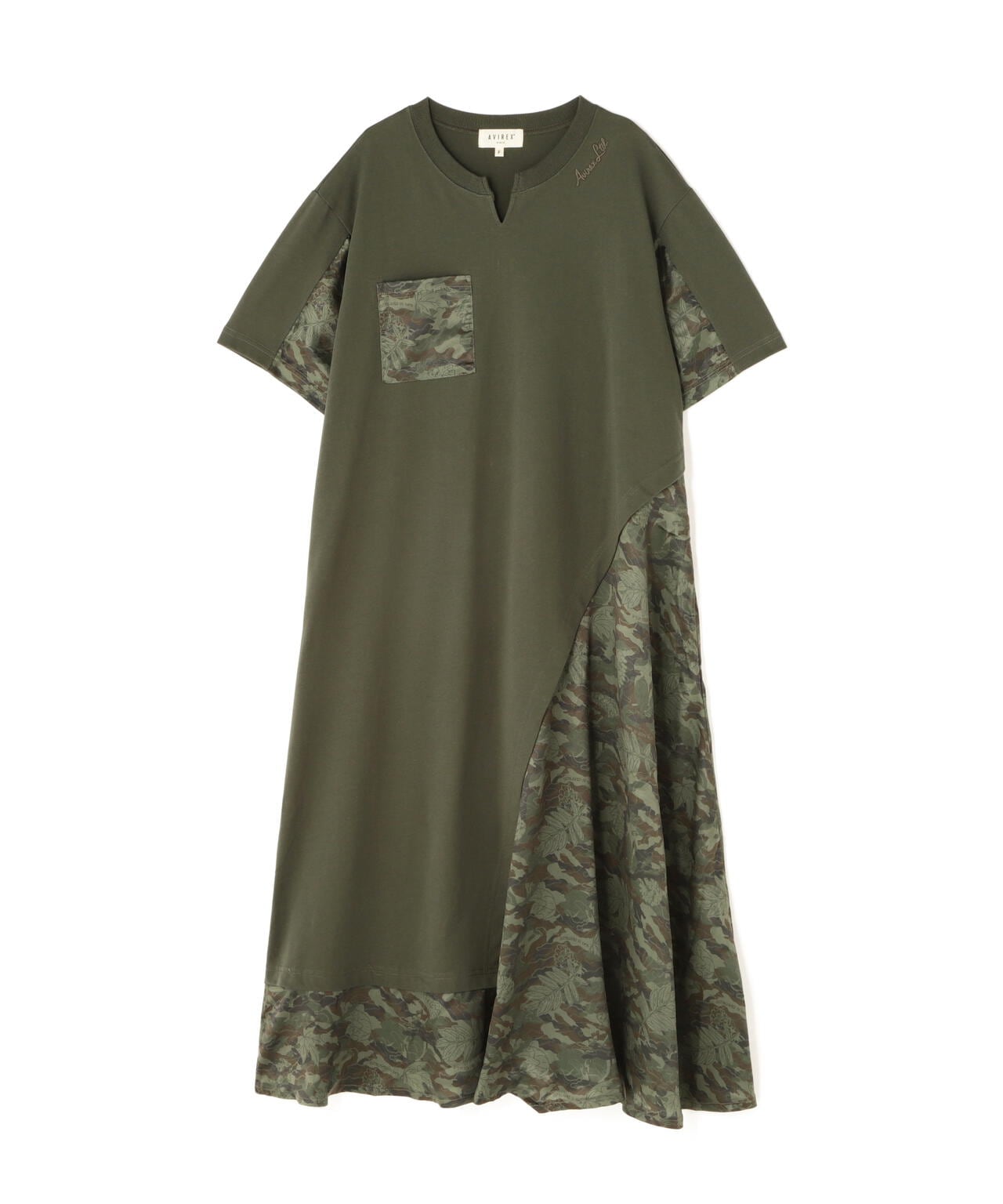 ASYMMETRY CAMO MIX ONEPIECE/アシンメトリー カモフラージュミックス