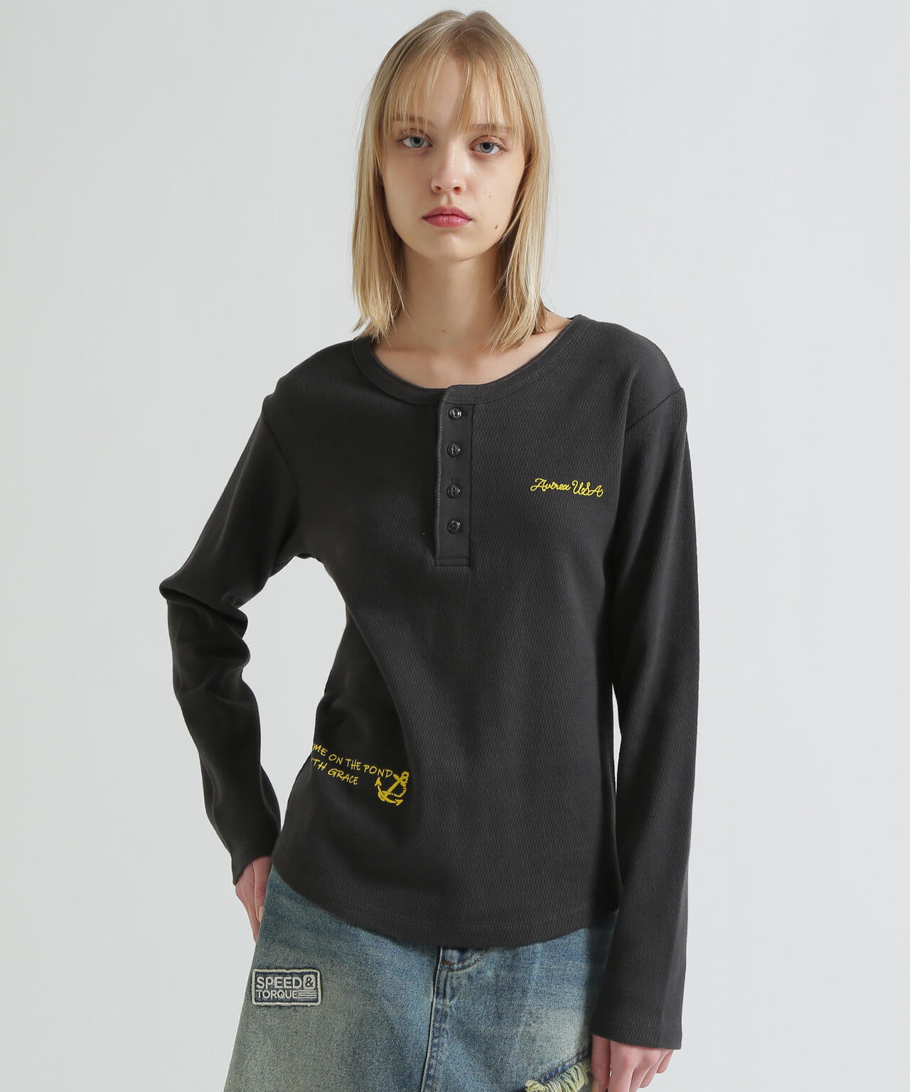 WOMAN》HONEYCOMB WAFFLE HENLEY | AVIREX（アヴィレックス） ｜【公式