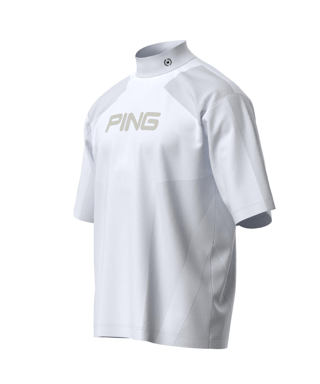 PING APPAREL】メッシュジャカード半袖ハイネックシャツ ＜GOLD