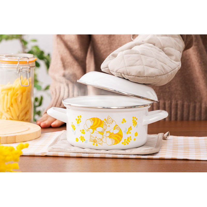 mofusand ホーロー両手鍋 15cm(ミモザ) | mofusandもふもふマーケット