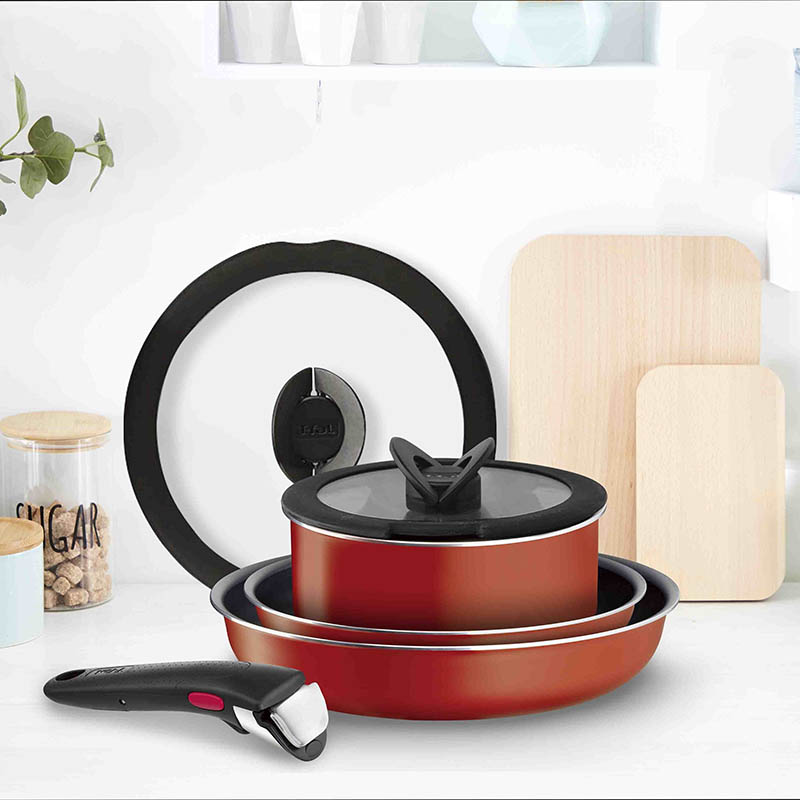 フライパン セット 7点セット ガス火専用 レッド ｜ ミスターマックス