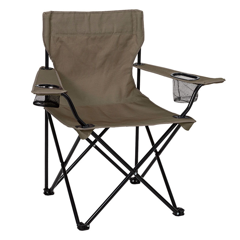 アウトドアチェア スマホホルダー付き グレージュ ｜ ミスターマックス