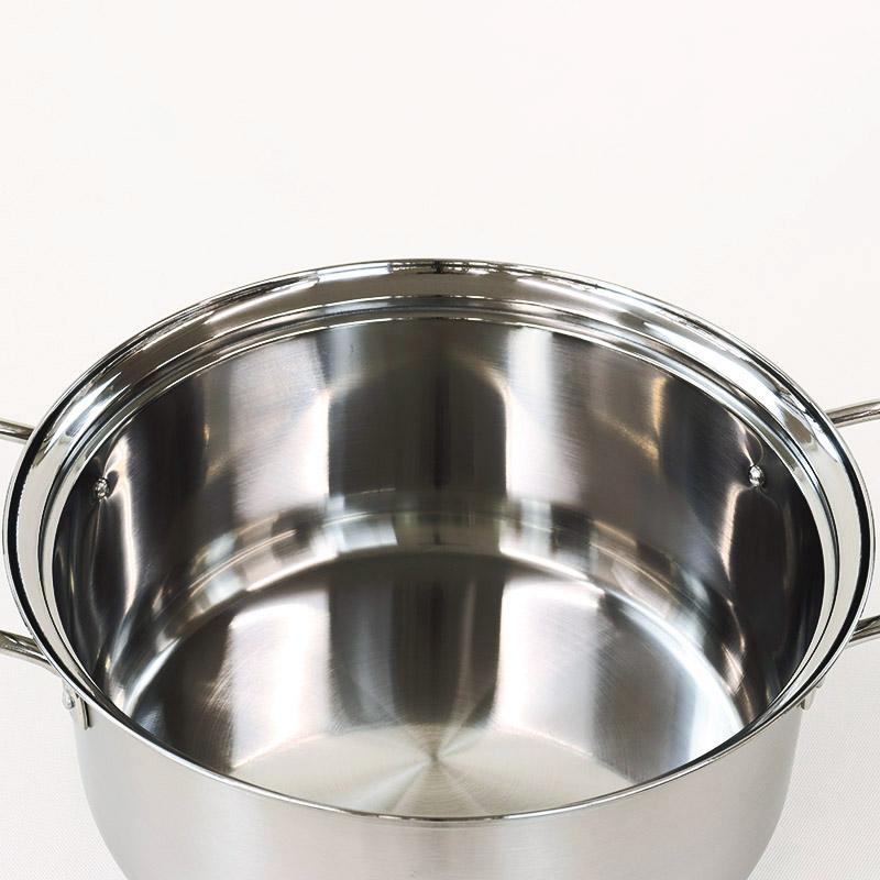 フタが立てられる ステンレス両手鍋 22cm ガス・IH対応 ｜ ミスター