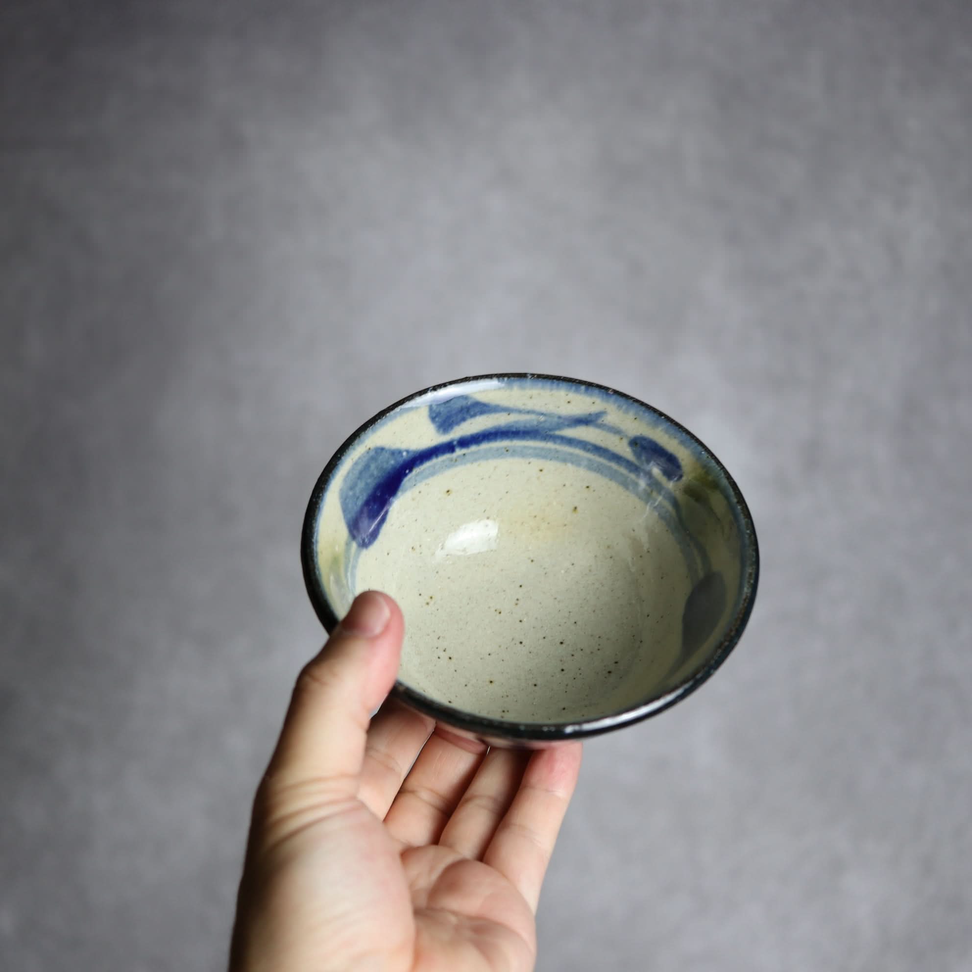 4寸マカイ 青 緑 唐草柄 やちむん 陶器 陶芸こまがた｜陶芸こまがた