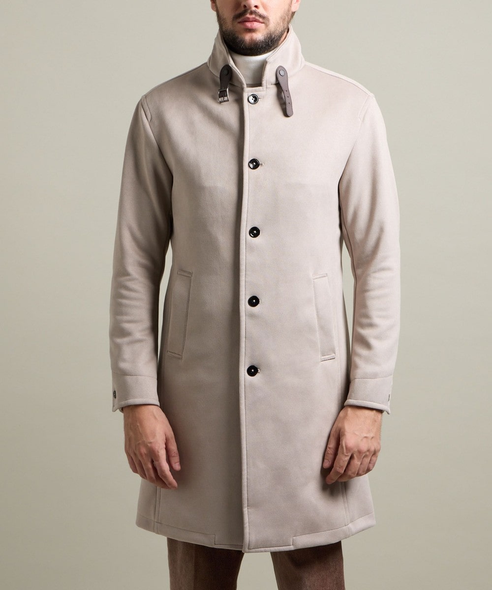 HIDEAWAYS BLACK】マイクロ起毛ポンチ スタンドコート｜その他コート