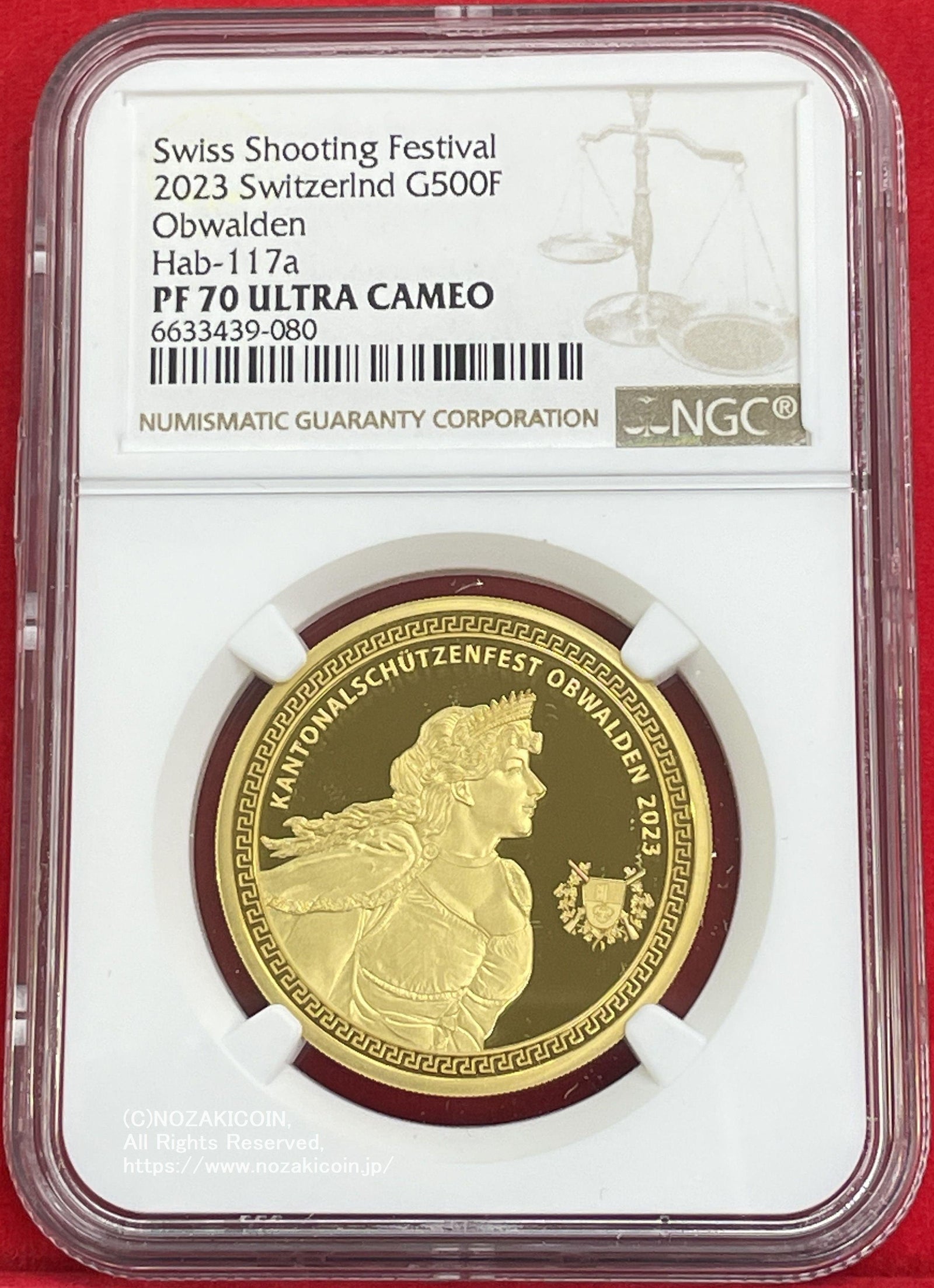 スイス 射撃祭 500フラン金貨 2023 Obwalden NGC PF70 ULTRA CAMEO 080