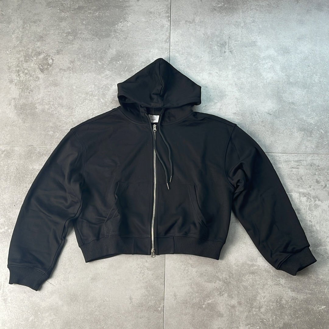 短丈ジップアップフーディー