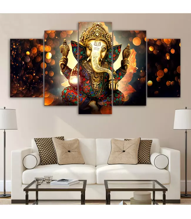 Five Piece Ganesh Wall Art Canvas Print Frame | Arts, Frames, Mirrors.