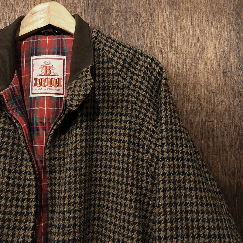 Baracuta G9 Harrington Jacket Harris Tweed Pure Wool Tweed Brown