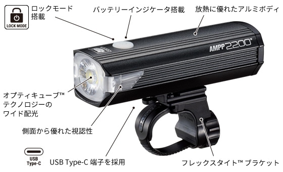 CAT EYE ( キャットアイ ) フロントライト AMPP2200 ( アンプ 2200