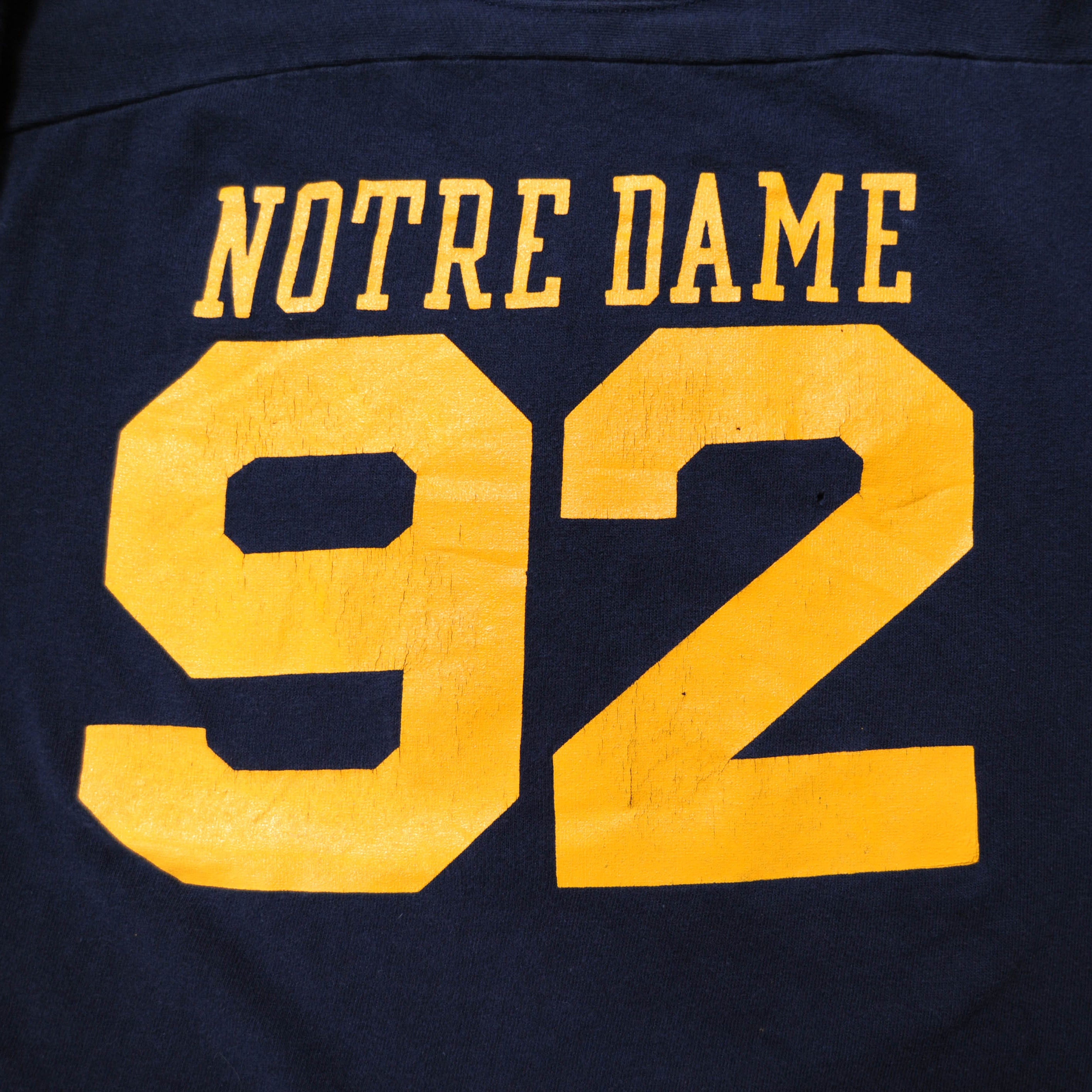 80's Champion NOTRE DAME 92 フットボールTシャツ ネイビー (XL