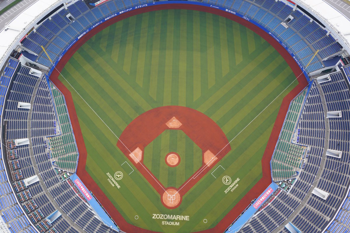 ZOZOマリンの人工芝が張り替え完了で生まれ変わりました！本日の