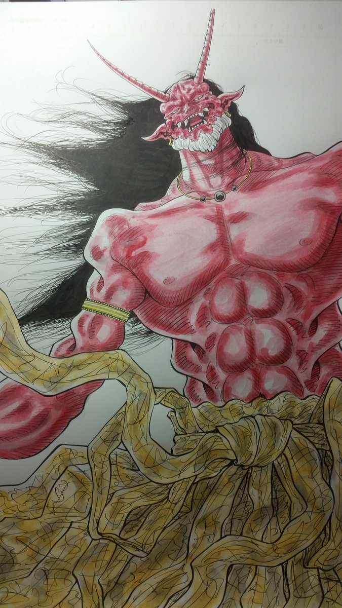 ヤングキング、鬼門街KARMAのカラー扉表紙を描きました。 かなりの