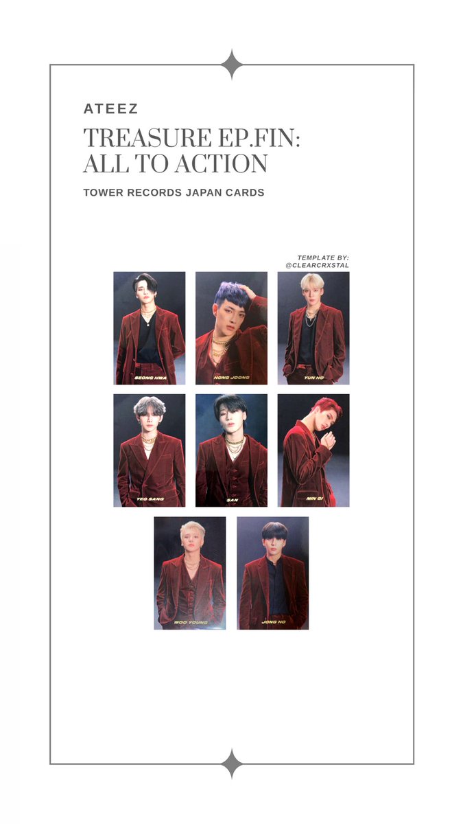 ateez treasure ep.fin all to action japanese (jpn) photocards