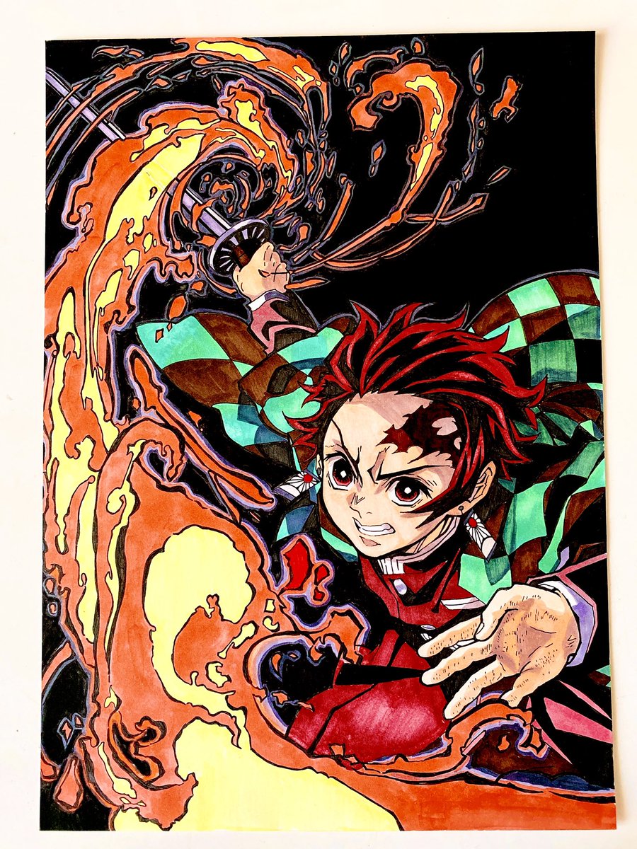 ヒノカミ神楽 炎舞 #手描きイラスト #鬼滅の刃 #鬼滅の刃イラスト