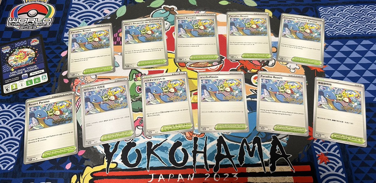 WCSに参加する選手にプロモカード「パラダイスリゾート」が配布されて