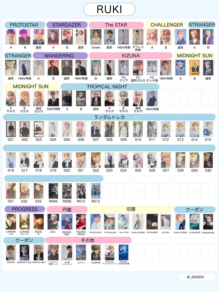 JO1 白岩瑠姫 旧譜トレカ