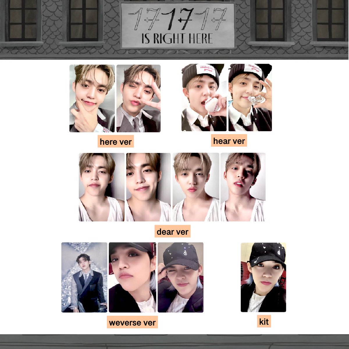 SEVENTEEN 17 is right here hear ver トレカ 一覧 交換 위버스 세븐틴