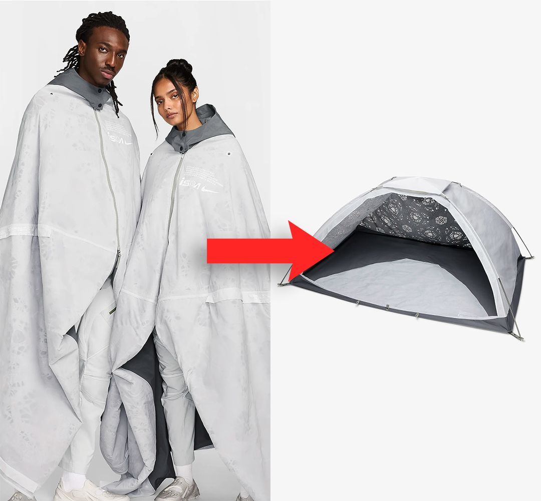 Nike just released a packable poncho that converts into a tent