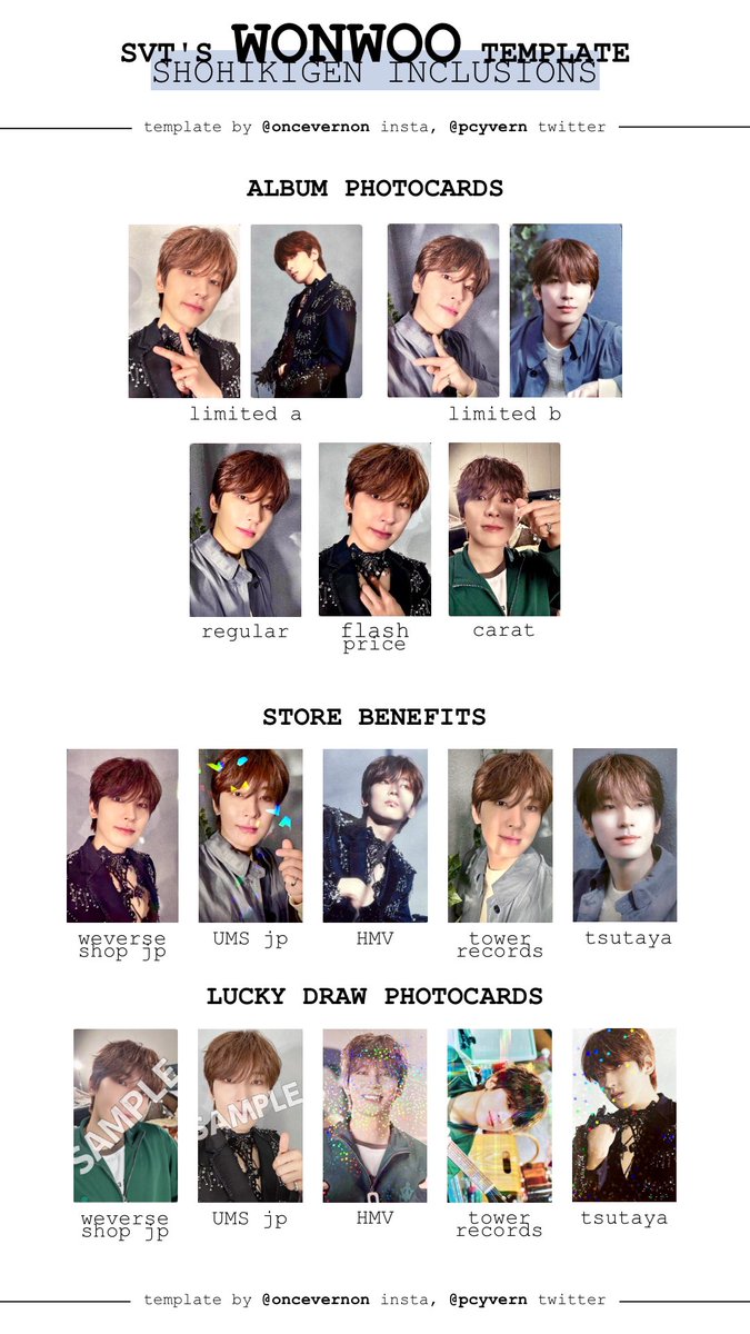 seventeen japan album shohikigen photocard template for jun, hoshi