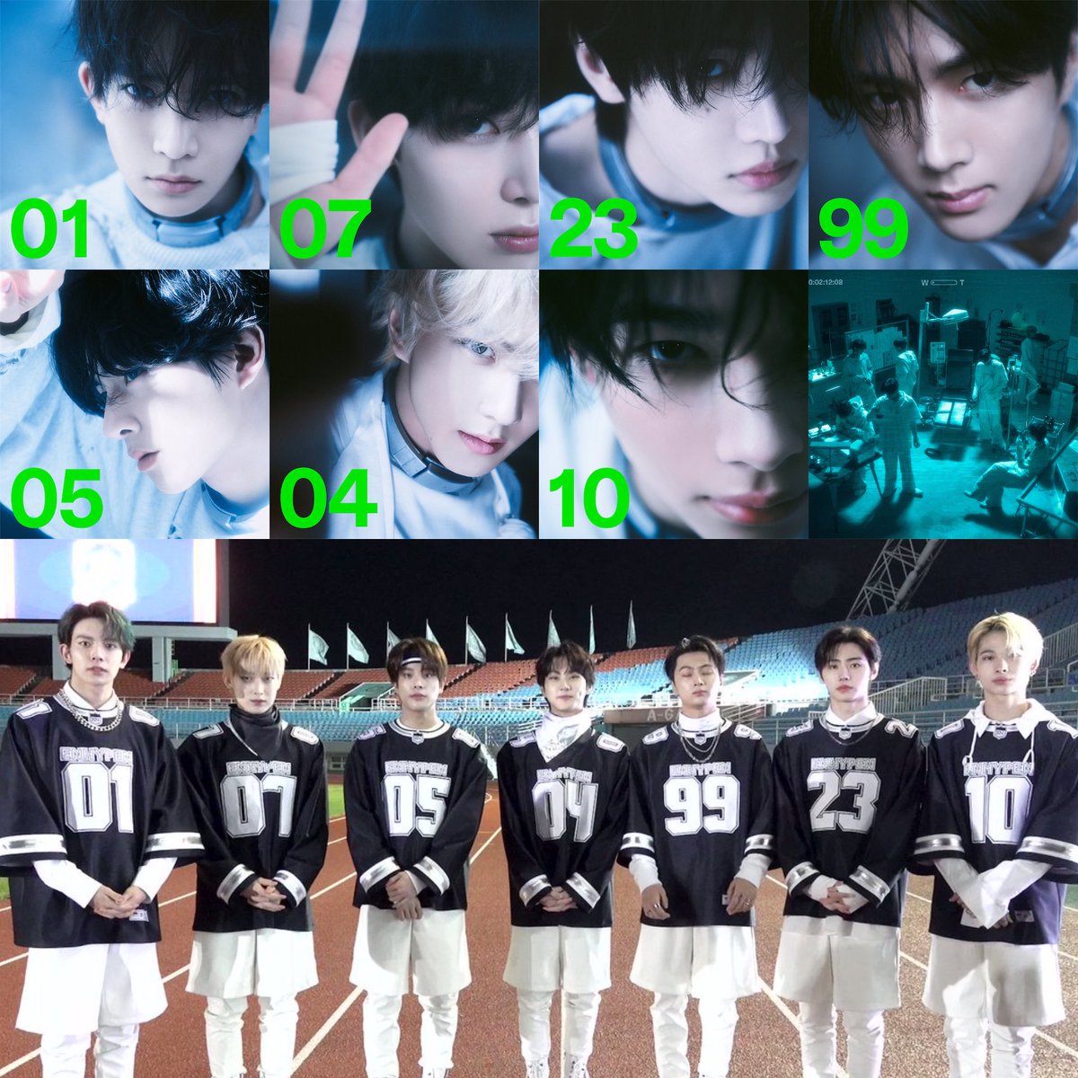 The numbers of ENHYPEN as test subjects are the same ones on their