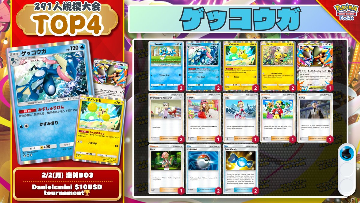 ポケポケ 大会結果｜2/2(月) 🌏 291人参加の大会で『サザンドラ』優勝