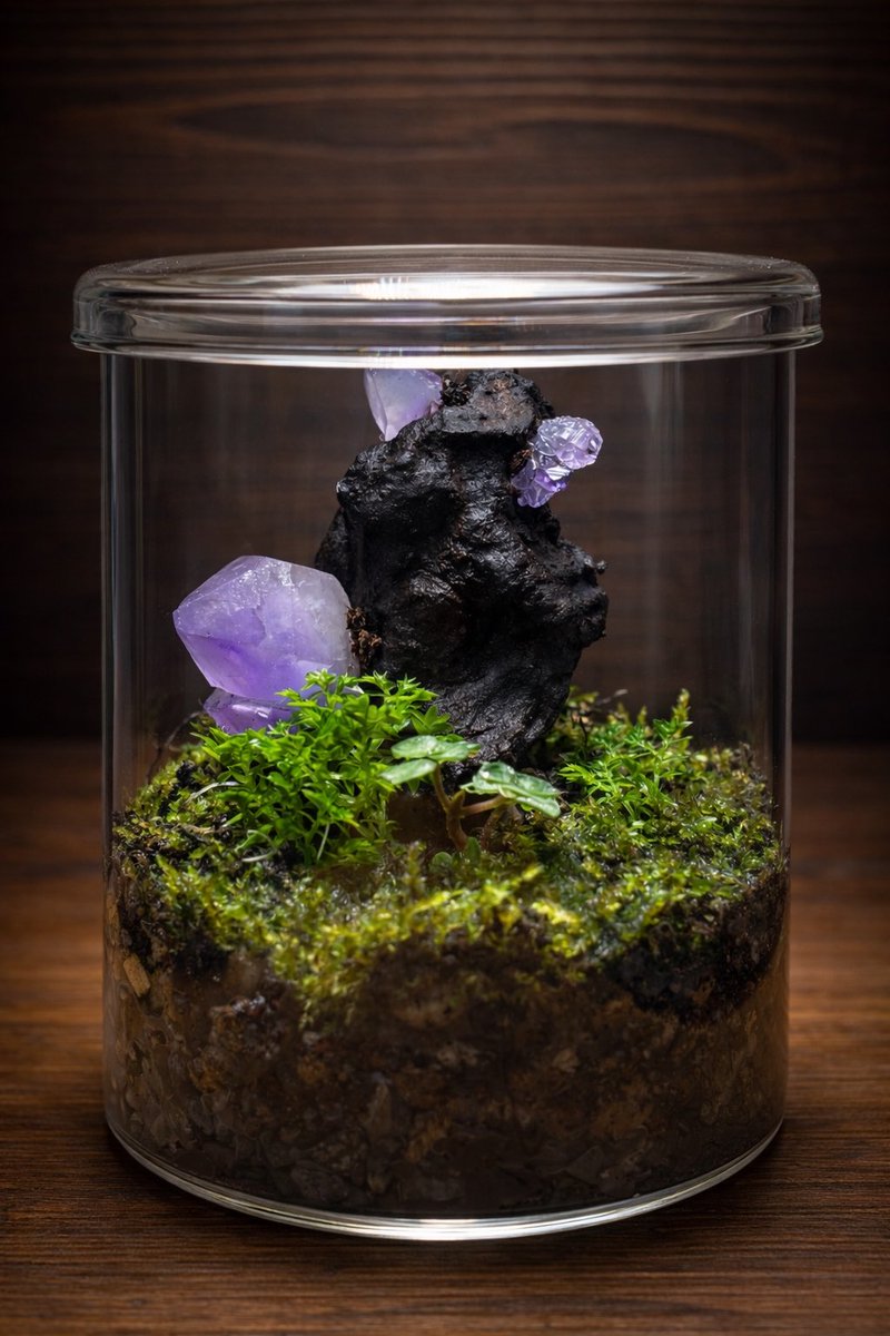 アメジストの樹】×2 直径7cm 高さ8cm 小型のドリフトウッドに