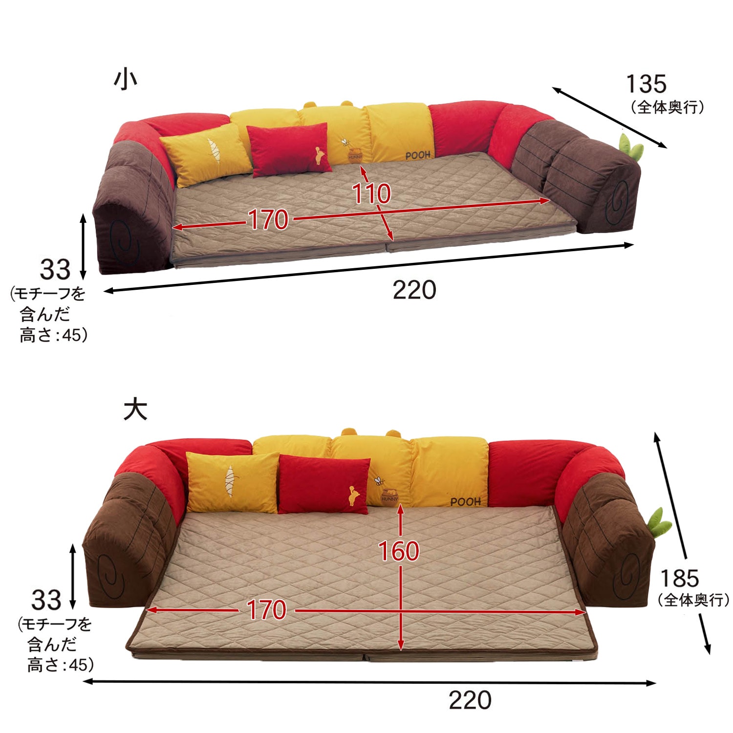 キャラクターイメージのダブルコーナークッションセット（選べる