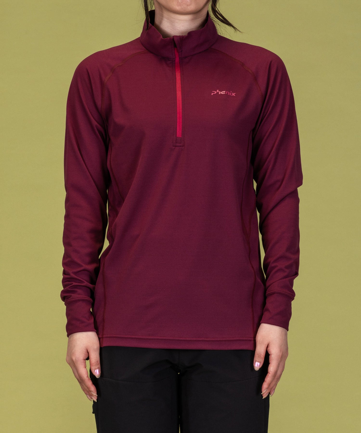 WOMENS】ハーフジップ長袖Tシャツ レディースTシャツ 速乾 ストレッチ