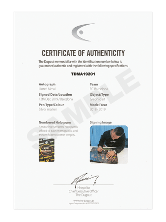6度目バロンドール受賞記念 リオネル・メッシ公認の直筆サイン入り限定