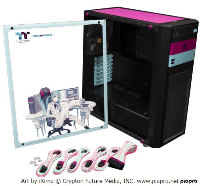 TSUKUMO、初音ミク仕様のオリジナルPCケース用アクリルサイドパネル
