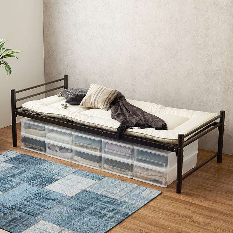 6色から選べる パイプベッド 高さ調節4段階 敷布団対応 選べる2タイプ