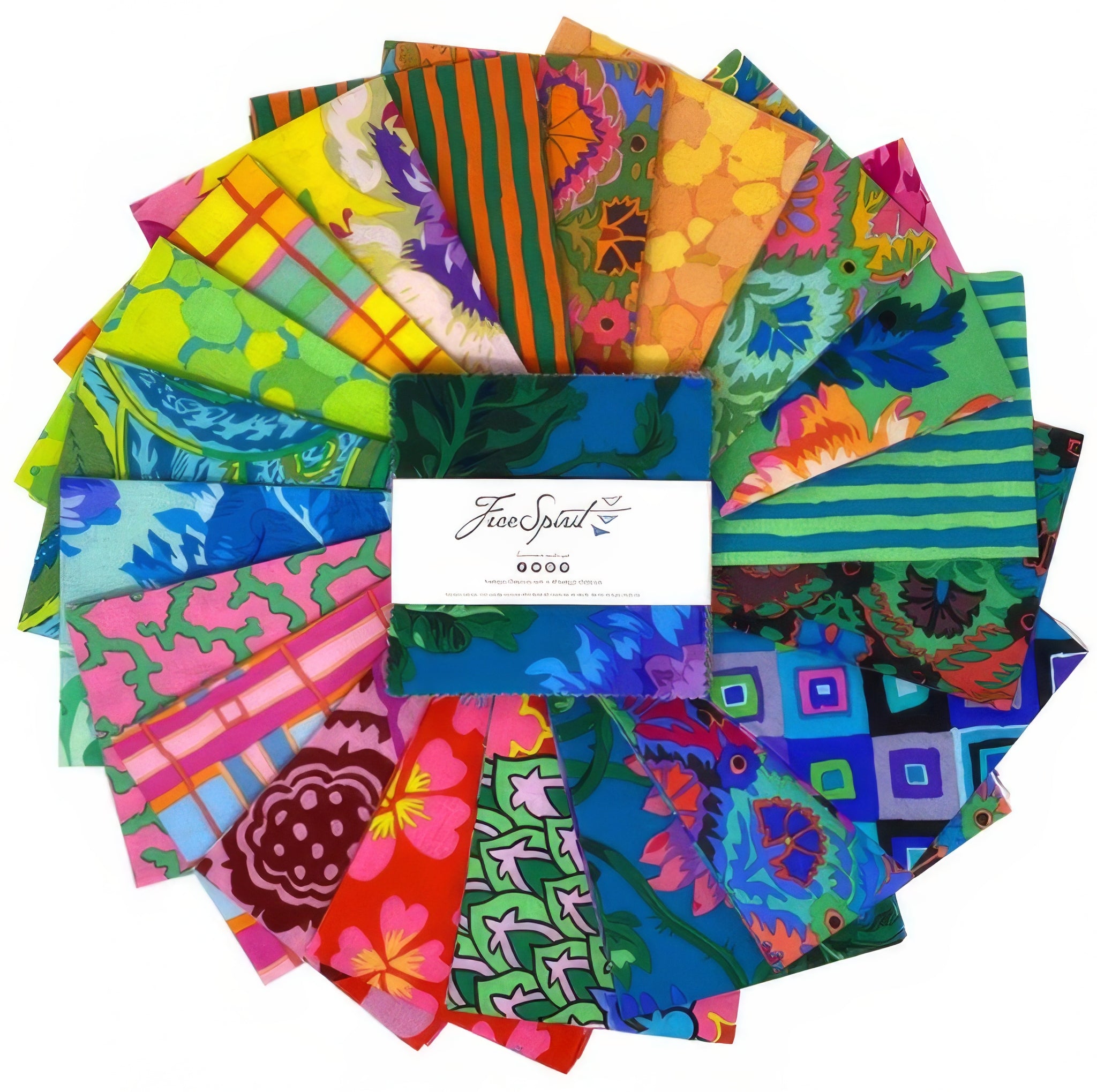 Free Spirit - Kaffe Fassett Feb 2024 Bright 5 inch Charm Pack 42