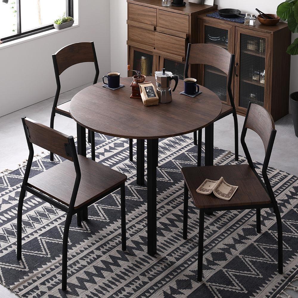 円形ダイニングテーブル＋チェアセット/直径90cmのコンパクトな