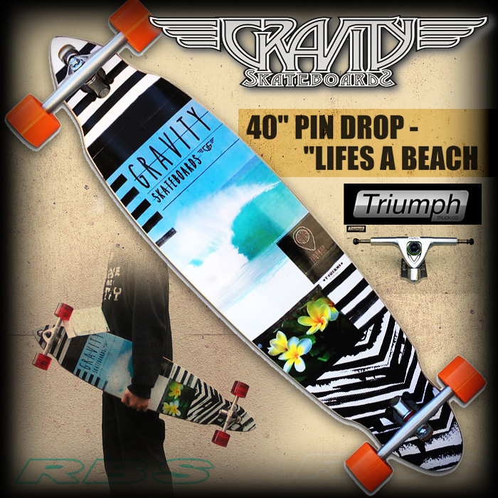 グラビティ スケボー PINDROP 40インチ LIFES A BEACH 【GRAVITY