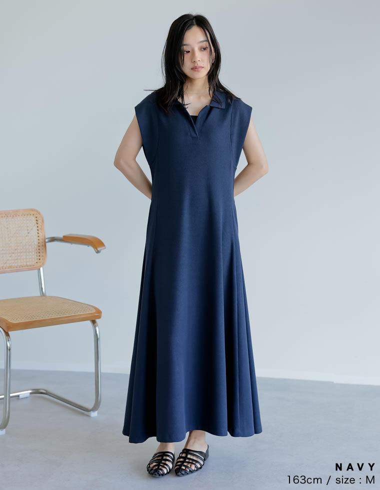 キーネックフレンチスリーブポロワンピース - ワンピース通販 | 人気