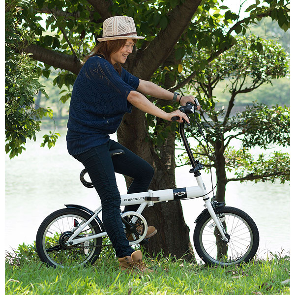 折りたたみ自転車 シボレー 16インチ LEDライト ワイヤーロック付