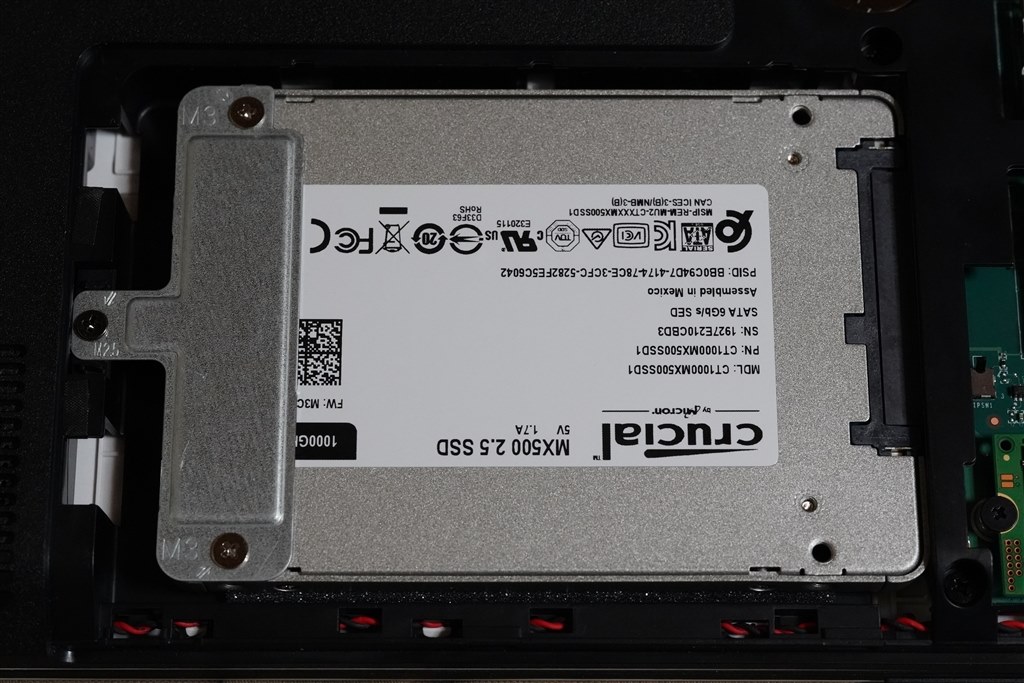 NEC LAVIEノートNX850のHDDを交換』 crucial MX500 CT1000MX500SSD1/JP