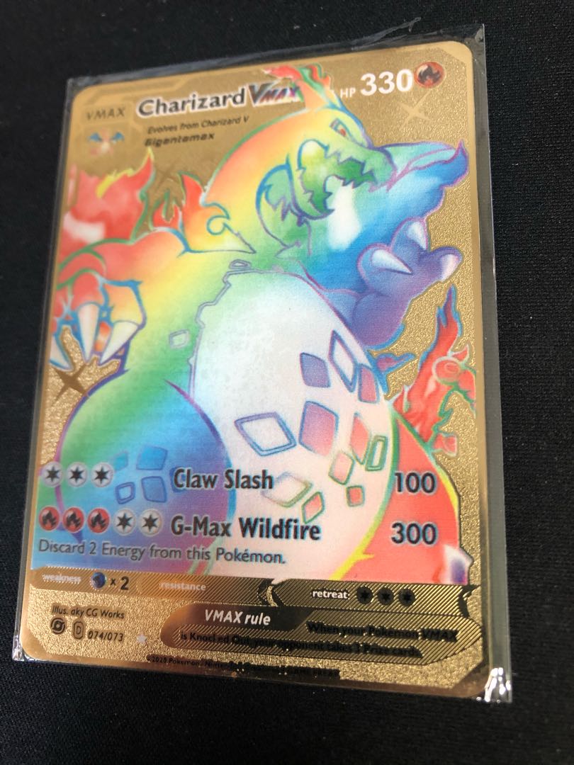 ポケモンカード レインボーリザードン Vmax海外版金属カード 1枚の通販