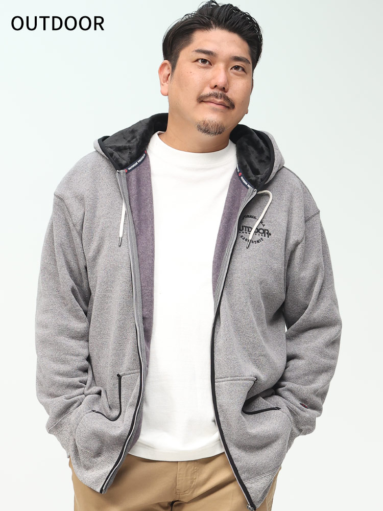 ロゴ 刺繍 ジップパーカー (OUTDOOR PRODUCTS) アウトドアプロダクツ