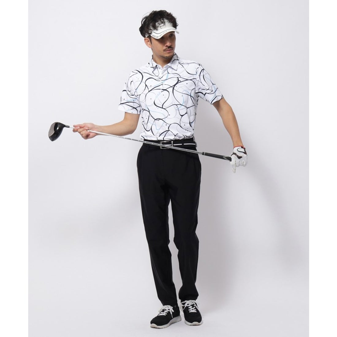 アダバット adabat ラインデザイン 半袖ポロシャツ （ネイビー(194