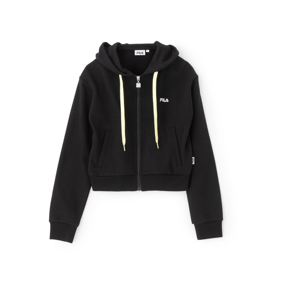 カジュアルウェア】ショート丈ジップパーカー / レディース（ブラック