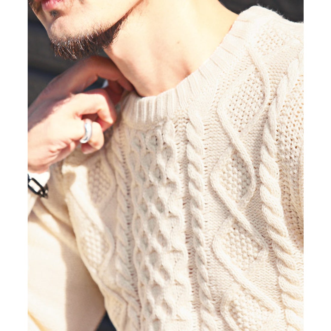 ラグスタイル LUXSTYLE アクリルケーブルニット/ニット メンズ