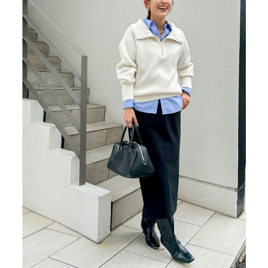 ノーリーズソフィー NOLLEY'S sophi 片畦ハーフジッププルオーバー