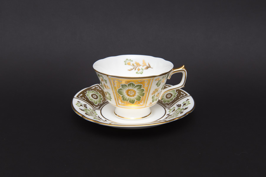 ロイヤル・クラウン・ダービー グリーンダービーパネル ティーカップ