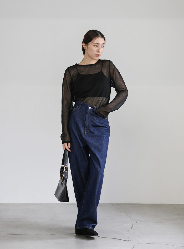 サイズ展開あり】クルーネックシアーニットプルオーバー – SELECT MOCA