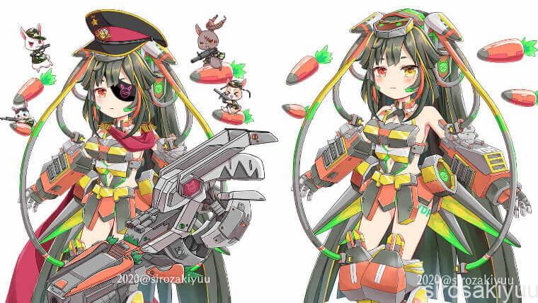 メカ・ラビ子さんのキャラクターデザイン・パーツ分けPSDイラスト制作